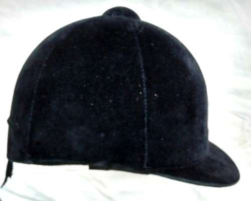Riding Helmet Equestrian Blue Velvet. Size 6